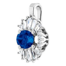 Load image into Gallery viewer, Platinum Blue Sapphire &amp; 1/3 CTW Diamond Pendant
