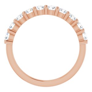 14K Rose 3/4 CTW Diamond Anniversary Band