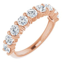 Load image into Gallery viewer, 14K Rose 1 1/3 CTW Diamond Anniversary Band
