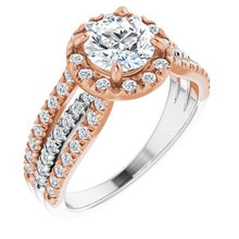 Load image into Gallery viewer, French-Set Halo-Style Engagement Ring or Band
