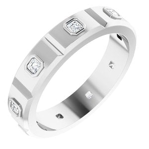 Platinum 3/8 CTW Mens Diamond Ring Size 9