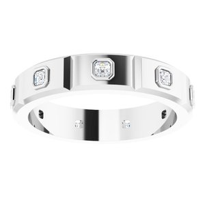 Platinum 1/2 CTW Mens Diamond Ring Size 12
