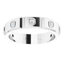 Load image into Gallery viewer, Platinum 3/8 CTW Mens Diamond Ring Size 8
