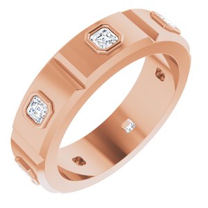 Bague pour homme en diamant 14K rose 5/8 CTW pour homme