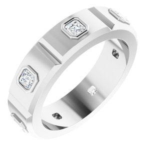 14K White 5/8 CTW Diamond Mens Ring