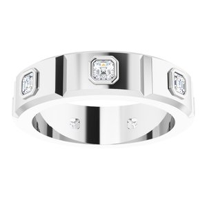 14K White 5/8 CTW Diamond Mens Ring