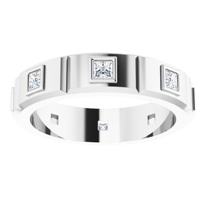 Platinum 5/8 CTW Mens Diamond Ring Size 7