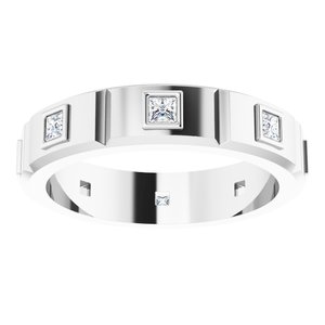 Platinum 5/8 CTW Mens Diamond Ring Size 12