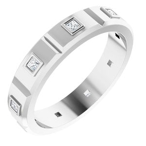 Platine 1/4 CTW Mens Diamond Ring Taille 8