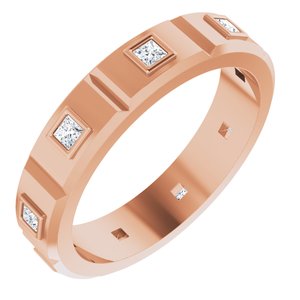 14K Rose 1/2 CTW Mens Diamond Ring