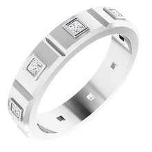 Load image into Gallery viewer, Platinum 3/8 CTW Mens Diamond Ring Size 8
