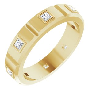 14K Yellow 5/8 CTW Mens Diamond Ring Size 12