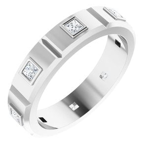 14K White 1/2 CTW Mens Diamond Ring Taille 10