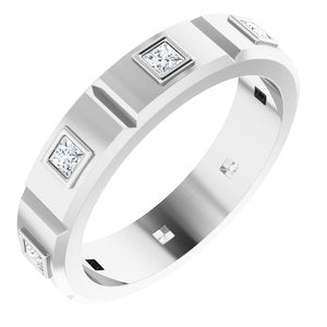 Platinum 5/8 CTW Mens Diamond Ring Size 12