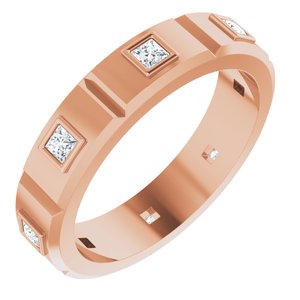 14K Rose 1/2 CTW Mens Diamond Ring