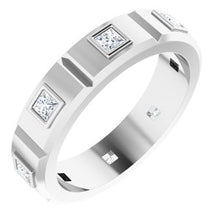 Load image into Gallery viewer, Platinum 5/8 CTW Mens Diamond Ring Size 8
