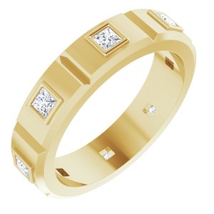 14K Yellow 3/4 CTW Mens Diamond Ring Size 11