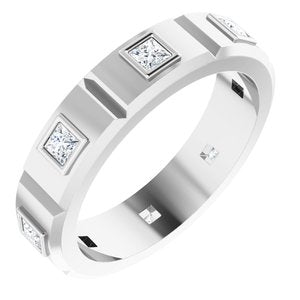 14K White 3/4 CTW Mens Diamond Ring Size 11