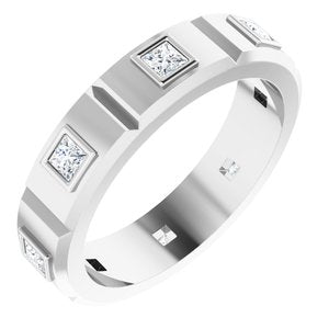 Platinum 5/8 CTW Mens Diamond Ring Size 7