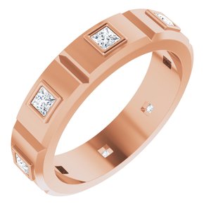 14K Rose 3/4 CTW Mens Diamond Ring