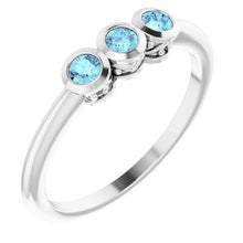 Charger l&#39;image dans la galerie, Three-Stone Bezel-Set Ring  
