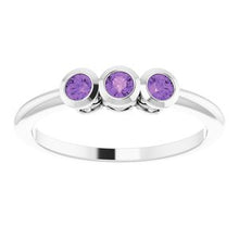 Load image into Gallery viewer, Three-Stone Bezel-Set Ring  
