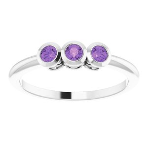 Three-Stone Bezel-Set Ring  