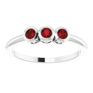 Three-Stone Bezel-Set Ring  