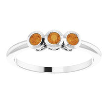 Load image into Gallery viewer, Three-Stone Bezel-Set Ring  
