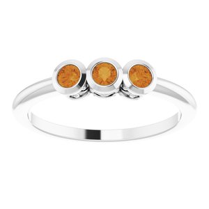 Three-Stone Bezel-Set Ring  