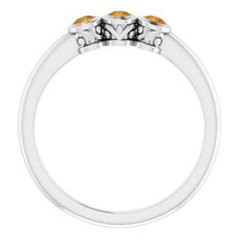 Load image into Gallery viewer, Sterling Silver Citrine Three-Stone Bezel-Set Ring
