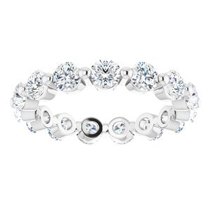 14K White 3 mm Round 1 3/4 CTW Diamond Eternity Band
