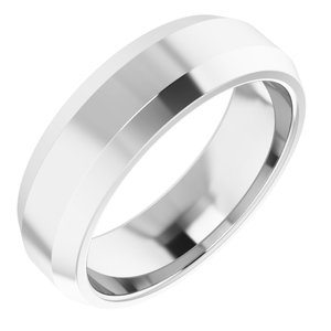 Sterling Silver 6 mm Beveled-Edge Comfort-Fit Band Size 9.5