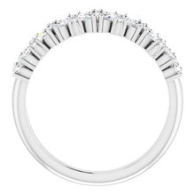 Load image into Gallery viewer, Platinum 3/4 CTW Diamond Floral-Inspired Anniversary Band
