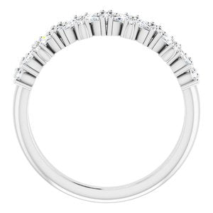 Platinum 3/4 CTW Diamond Floral-Inspired Anniversary Band