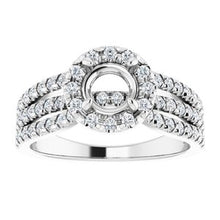 Load image into Gallery viewer, Platinum 5.8 mm Round 1/2 CTW Diamond Semi-Set Engagement Ring

