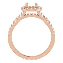 Charger l&#39;image dans la galerie, Bague de fiançailles semi-sertie en diamant 14K rose 5,8 mm ronde 1/2 CTW
