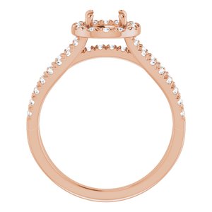 Bague de fiançailles semi-sertie en diamant 14K rose 5,8 mm ronde 1/2 CTW