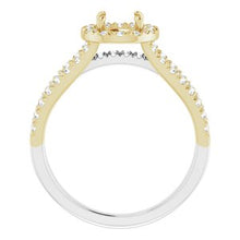 Load image into Gallery viewer, 14K White/Yellow 5.8 mm Round 1/2 CTW Diamond Semi-Set Engagement Ring
