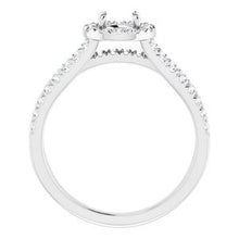 Load image into Gallery viewer, Platinum 5.2 mm Round 1/2 CTW Diamond Semi-Set Engagement Ring
