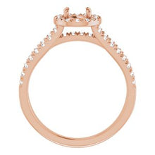Charger l&#39;image dans la galerie, Bague de fiançailles semi-sertie en diamant 14K rose 5,2 mm ronde 1/2 CTW
