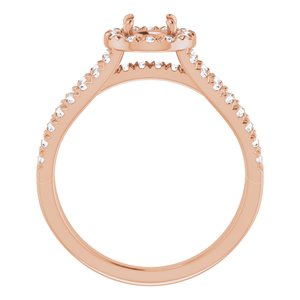 Bague de fiançailles semi-sertie en diamant 14K rose 5,2 mm ronde 1/2 CTW