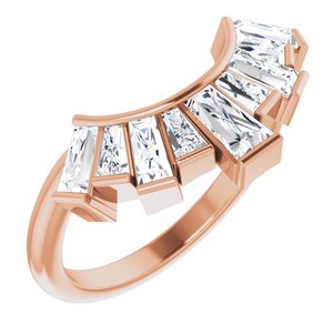 14K Rose 3/4 CTW Diamond Contour Band