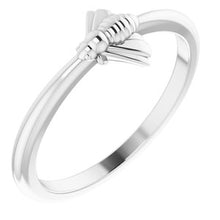 Load image into Gallery viewer, Sterling Silver Stackable Bee Ring
