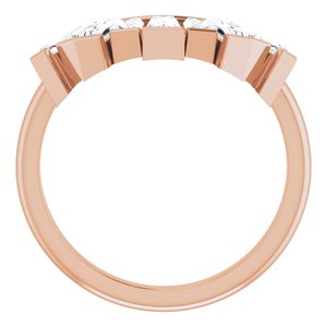 14K Rose 3/4 CTW Diamond Contour Band