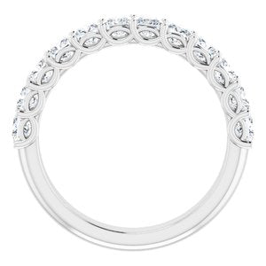 Bande d'anniversaire en diamant 14K blanc 1 1/2 CTW