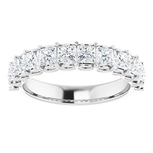 Bande d'anniversaire en diamant 14K blanc 1 1/2 CTW