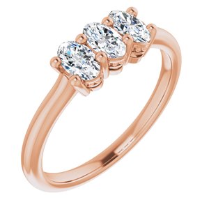 14K Rose 3/4 CTW Anniversary Band