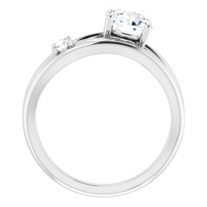 Bague en diamant blanc 14K 1 1/8 CTW cultivée en laboratoire