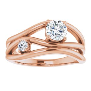 Bague en diamant cultivée en laboratoire 14K Rose 5/8 CTW